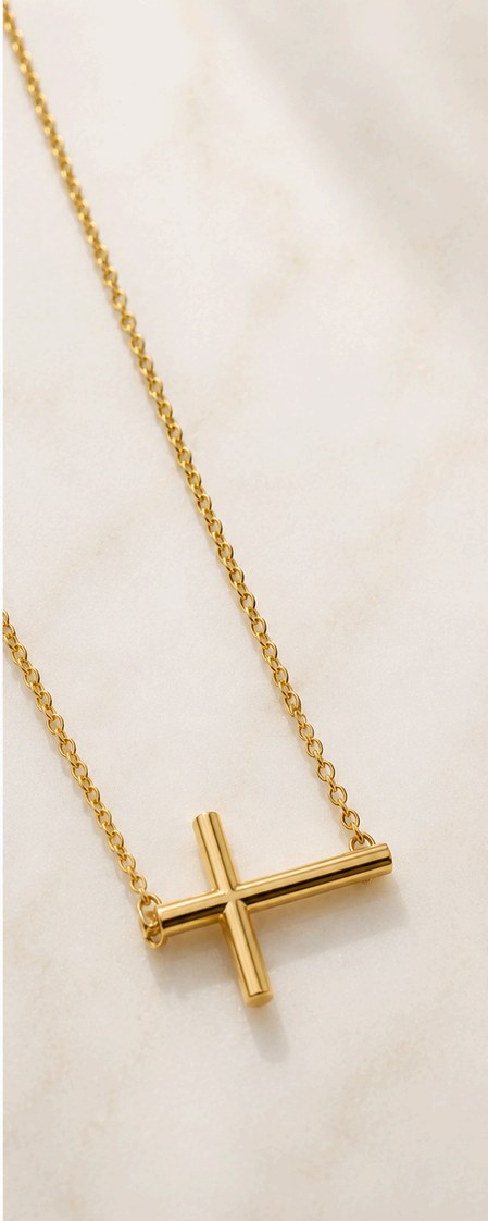 Collar Dije Gucci Cruz en oro italiano