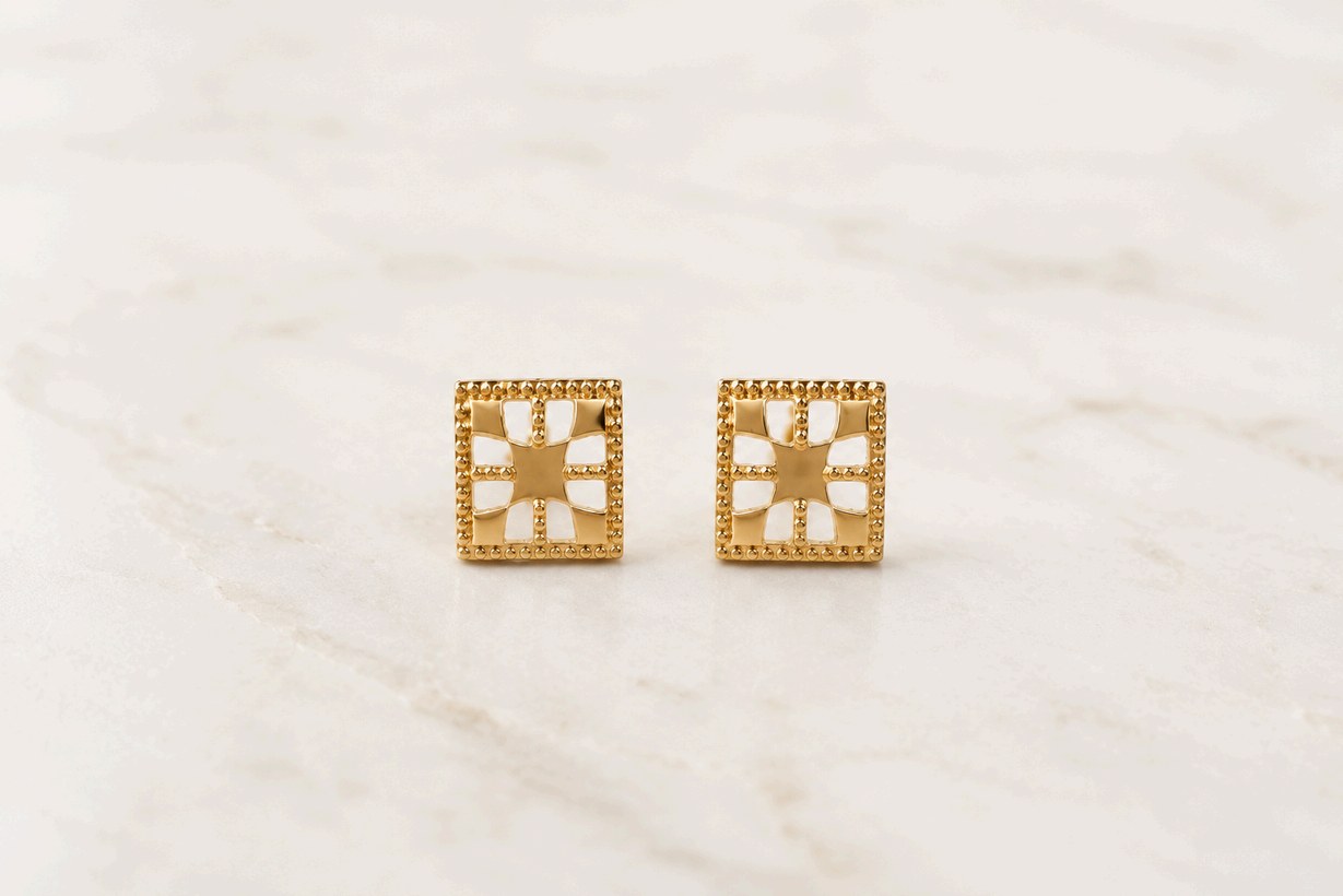 Aretes Cuadro en oro italiano